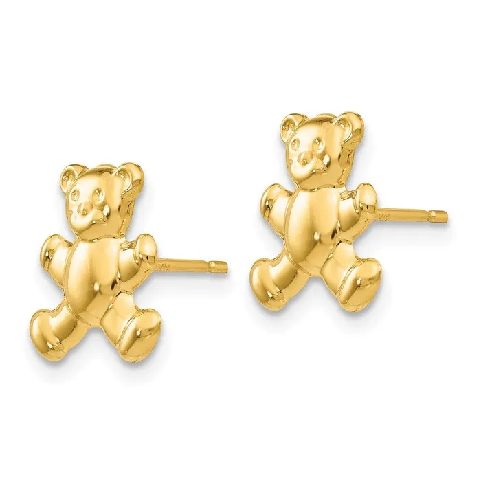 14k Teddy Bear Post Earrings Jewelry Earrings 14k Teddy Bear Post Earrings Jewelry Earrings