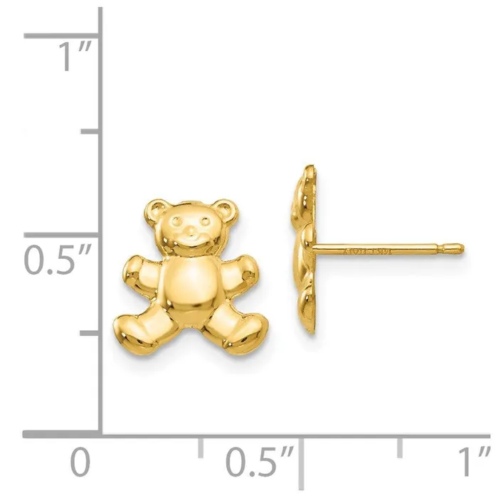 14k Teddy Bear Post Earrings Jewelry Earrings 14k Teddy Bear Post Earrings Jewelry Earrings