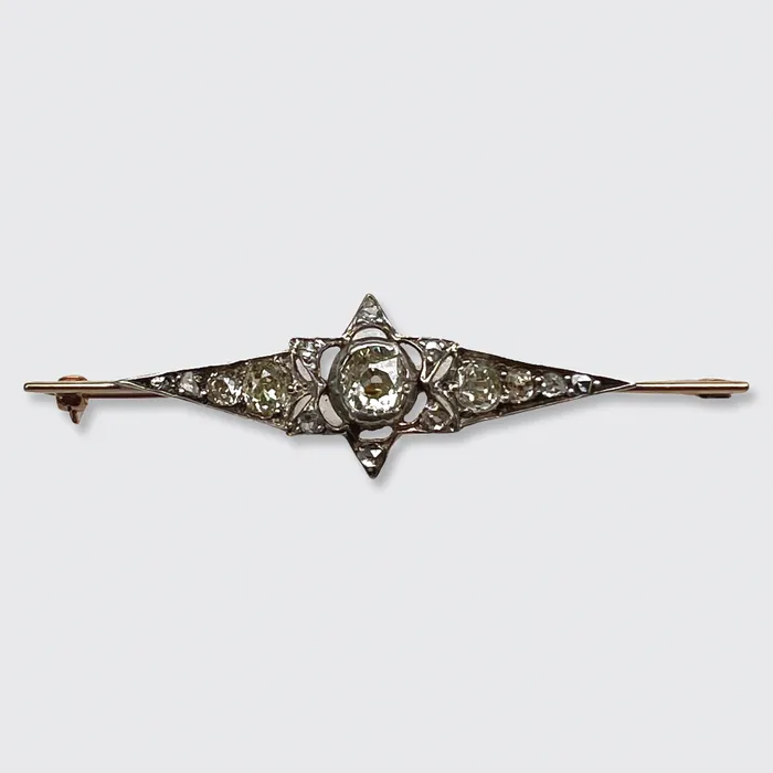 21stfinds Earrings Old MineCut Diamond Star Bar Brooch 21stfinds Earrings Old MineCut Diamond Star Bar Brooch