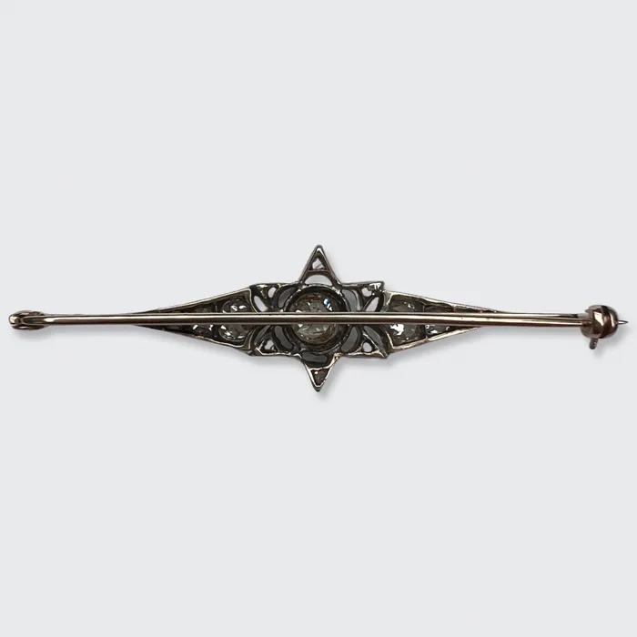 21stfinds Earrings Old MineCut Diamond Star Bar Brooch 21stfinds Earrings Old MineCut Diamond Star Bar Brooch