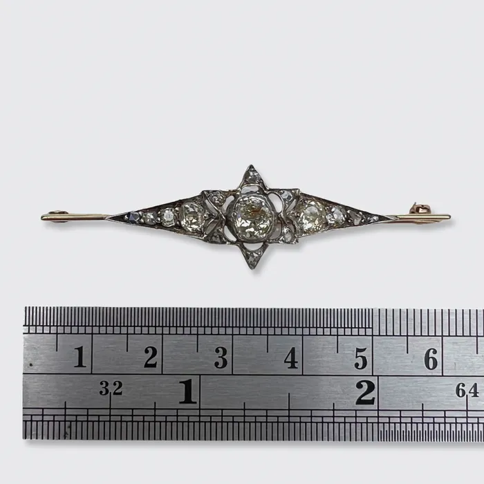 21stfinds Earrings Old MineCut Diamond Star Bar Brooch 21stfinds Earrings Old MineCut Diamond Star Bar Brooch