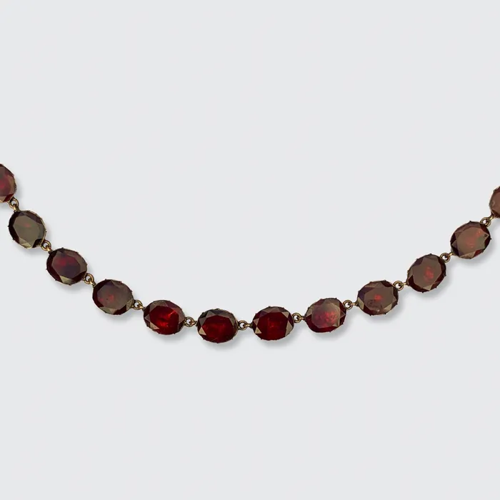 21stfinds FlatCut Garnet Rivire Necklace Necklaces
