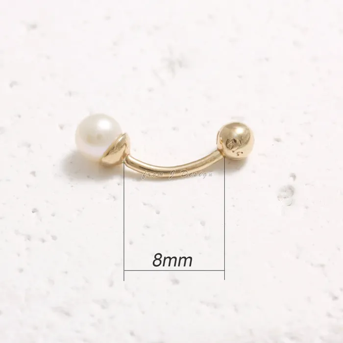4mm Pearl Rook Piercing from J Shop Earrings
