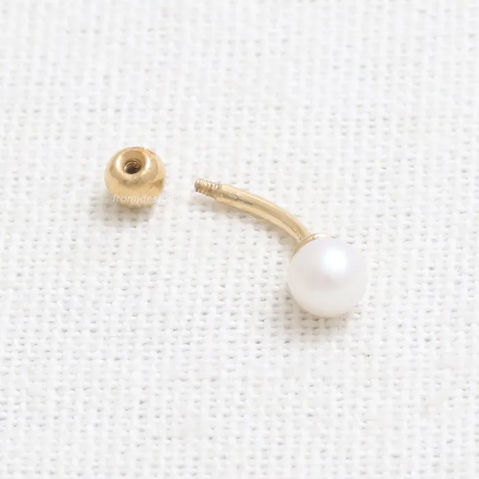 4mm Pearl Rook Piercing from J Shop Earrings