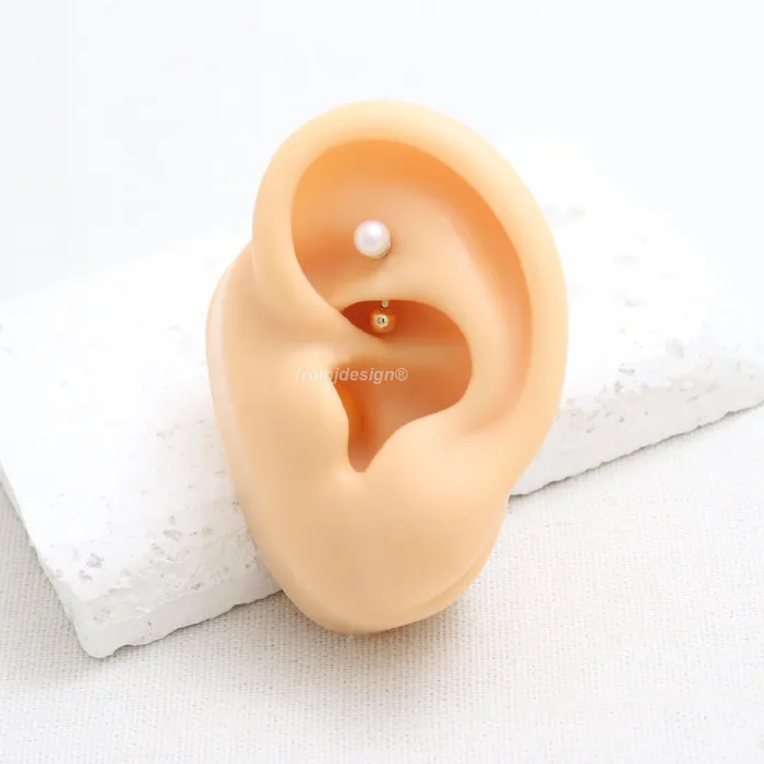 4mm Pearl Rook Piercing from J Shop Earrings