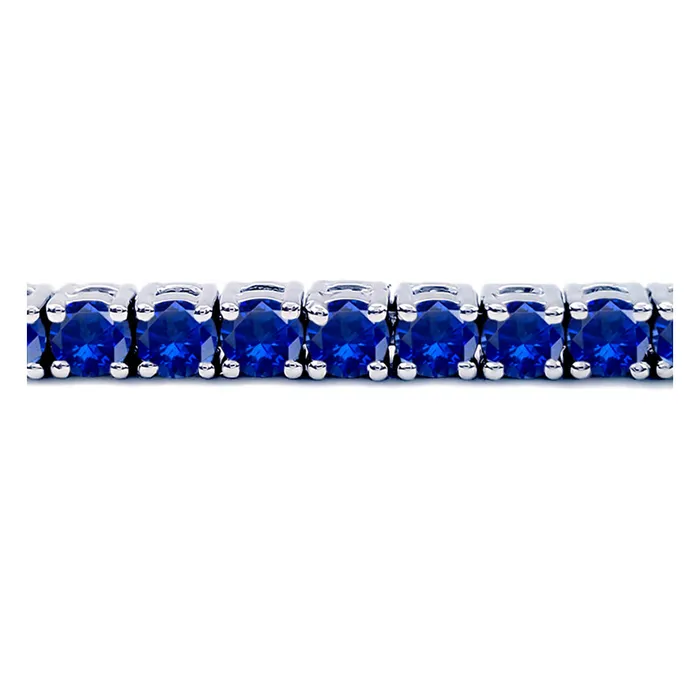 6 Carat Blue Sapphire Tennis Bracelet deBebians Bracelets