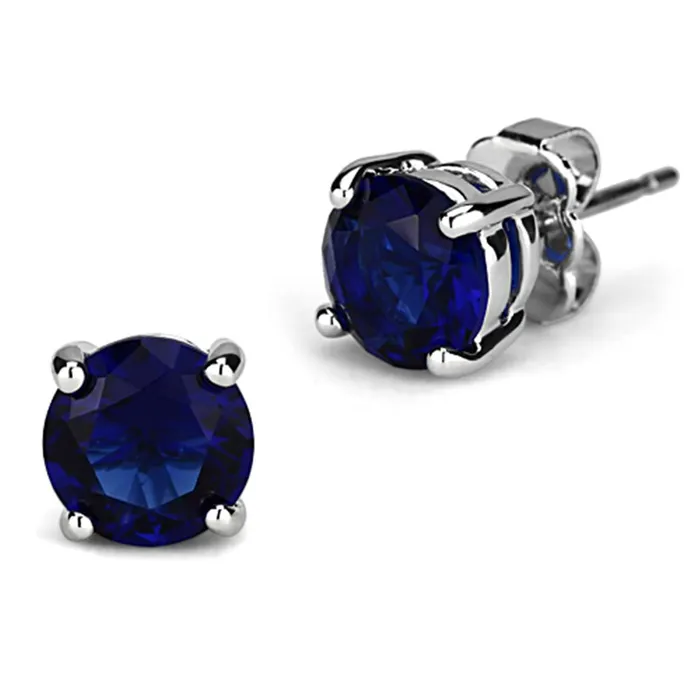 Alamode Earrings 3W549 Rhodium Brass Earrings with Synthetic in Montana