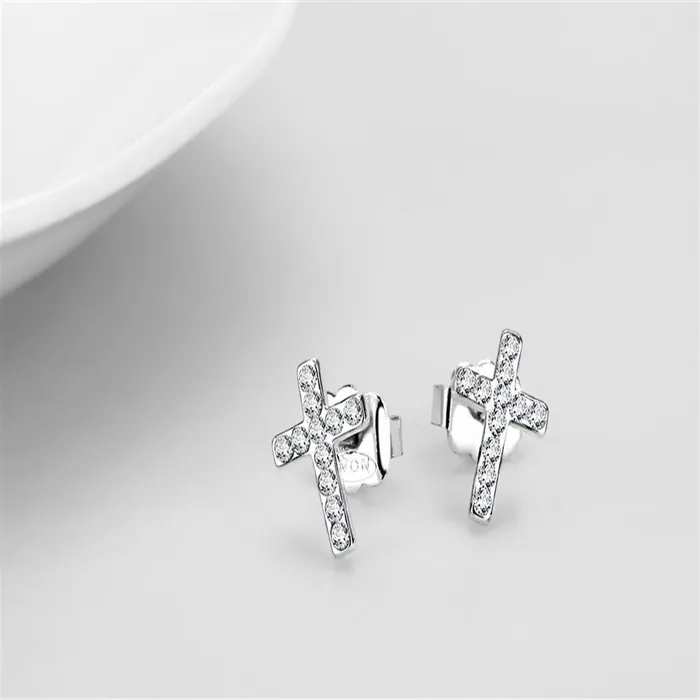 Alamode Earrings LO4665 Silver ecoating Brass Earrings with Top Grade Crystal in Clear