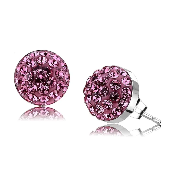 Alamode Earrings TK3553 High polished no plating Stainless Steel Earrings with Top Grade Crystal in Rose Alamode Earrings TK3553 High polished no plating Stainless Steel Earrings with Top Grade Crystal in Rose