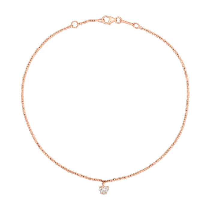 anitako ANKLET WITH HEART SHAPED DIAMOND DROP Earrings