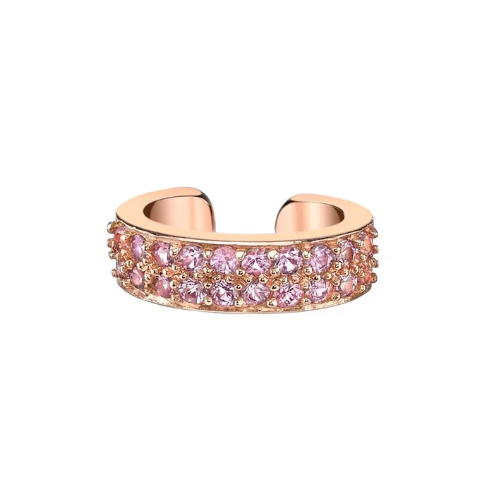 anitako Earrings TWO ROW PINK SAPPHIRE EAR CUFF