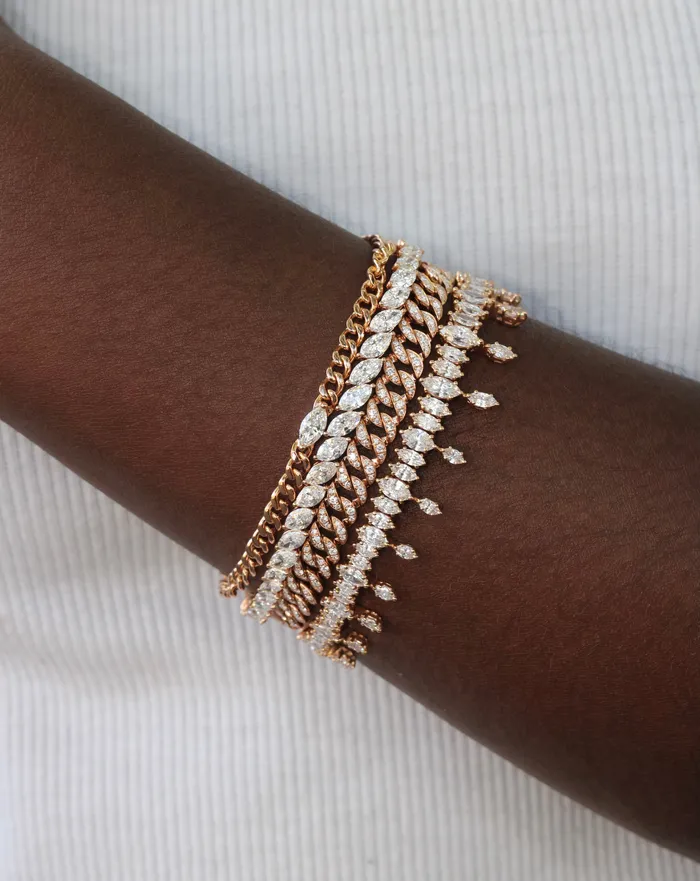 anitako GRADUATED SIDEWAYS MARQUISE DIAMOND BRACELET Bracelets