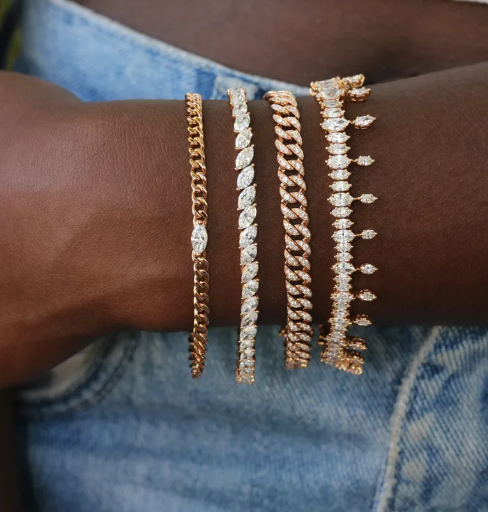 anitako GRADUATED SIDEWAYS MARQUISE DIAMOND BRACELET Bracelets