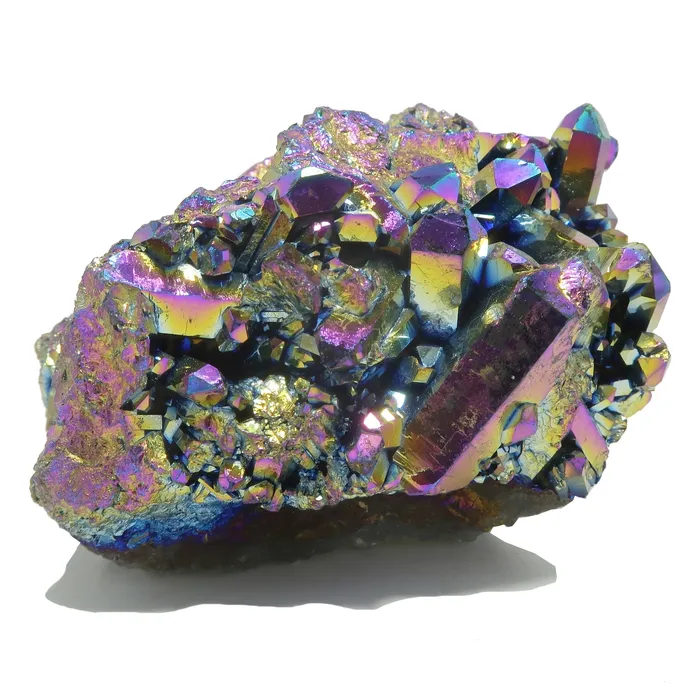 Aura Quartz Cluster Titanium Rainbow Soul Crystal Satin Crystals Charm Necklaces
