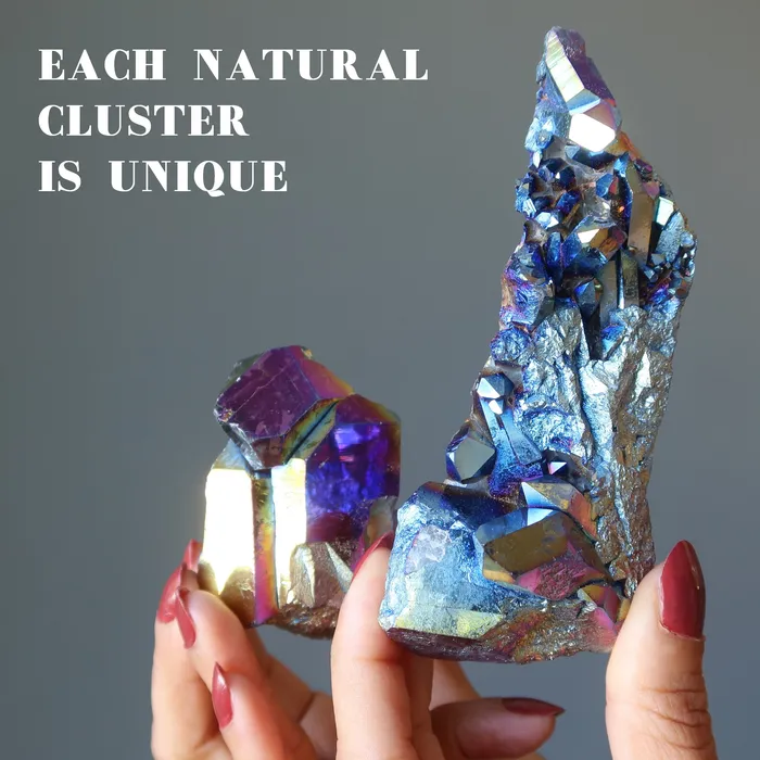 Aura Quartz Cluster Titanium Rainbow Soul Crystal Satin Crystals Charm Necklaces