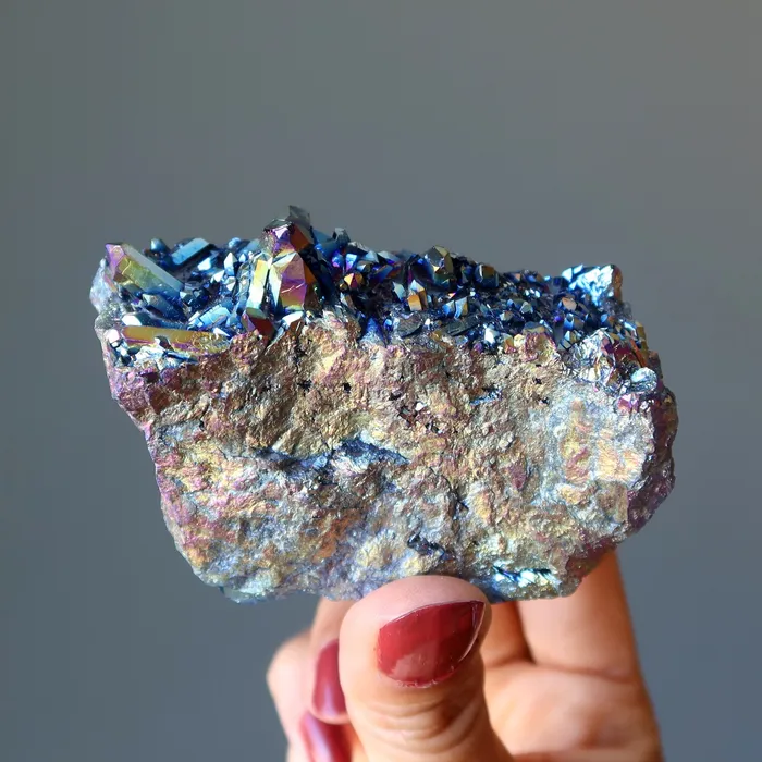 Aura Quartz Cluster Titanium Rainbow Soul Crystal Satin Crystals Charm Necklaces