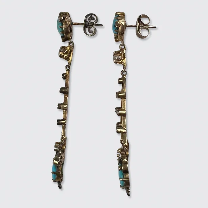 Belle Epoque Turquoise Diamond Drop Earrings 21stfinds Earrings