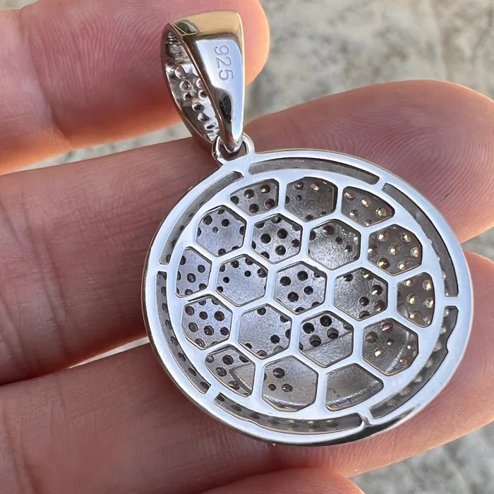 Bling Cartel Necklaces 925 Sterling Silver Money Mouth Face Emoji CZ Iced Pendant Bling Cartel Necklaces 925 Sterling Silver Money Mouth Face Emoji CZ Iced Pendant