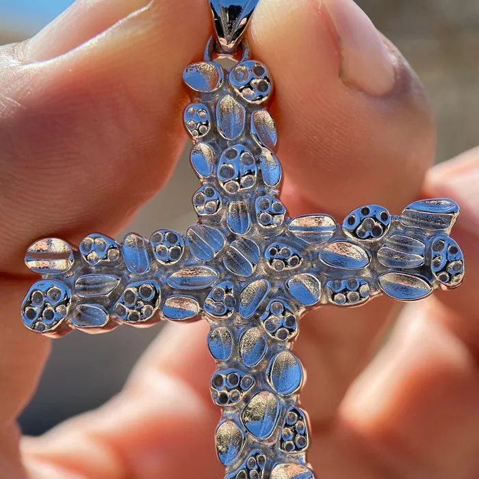 Bling Cartel Necklaces Real Solid 925 Sterling Silver Large Nugget Cross Hip Hop Pendant Bling Cartel Necklaces Real Solid 925 Sterling Silver Large Nugget Cross Hip Hop Pendant