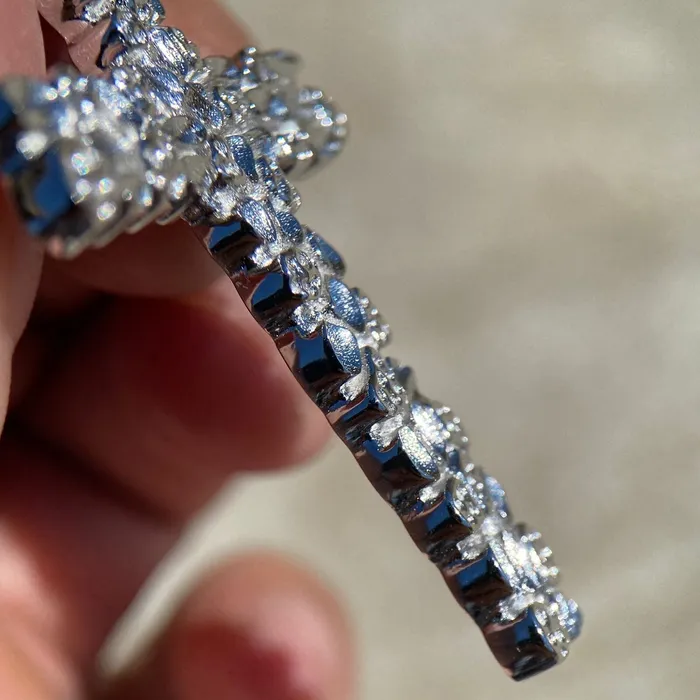 Bling Cartel Necklaces Real Solid 925 Sterling Silver Large Nugget Cross Hip Hop Pendant Bling Cartel Necklaces Real Solid 925 Sterling Silver Large Nugget Cross Hip Hop Pendant