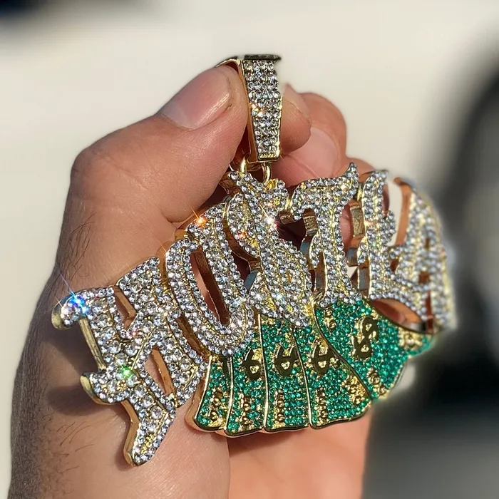 Bling Cartel PreStyled Sets 14K Gold Finish Hustla Big Cash Money Big Hip Hop Pendant Bling Cartel PreStyled Sets 14K Gold Finish Hustla Big Cash Money Big Hip Hop Pendant