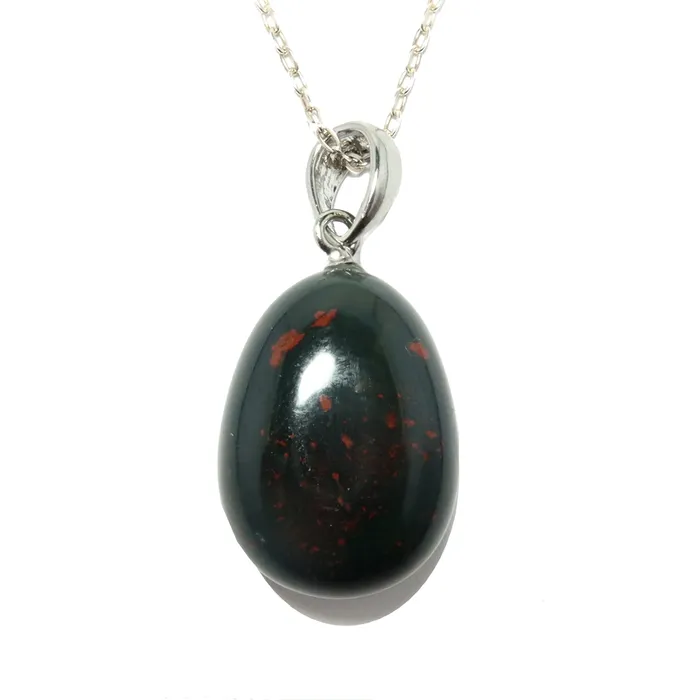 Bloodstone Necklace Sterling Silver Genuine Green Red Gemstone Charm Satin Crystals Necklaces Bloodstone Necklace Sterling Silver Genuine Green Red Gemstone Charm Satin Crystals Necklaces