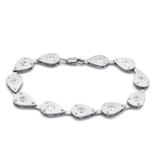 Bracelets Alamode LO2014 Matte Rhodium Rhodium Brass Bracelet with AAA Grade CZ in Clear Bracelets Alamode LO2014 Matte Rhodium Rhodium Brass Bracelet with AAA Grade CZ in Clear