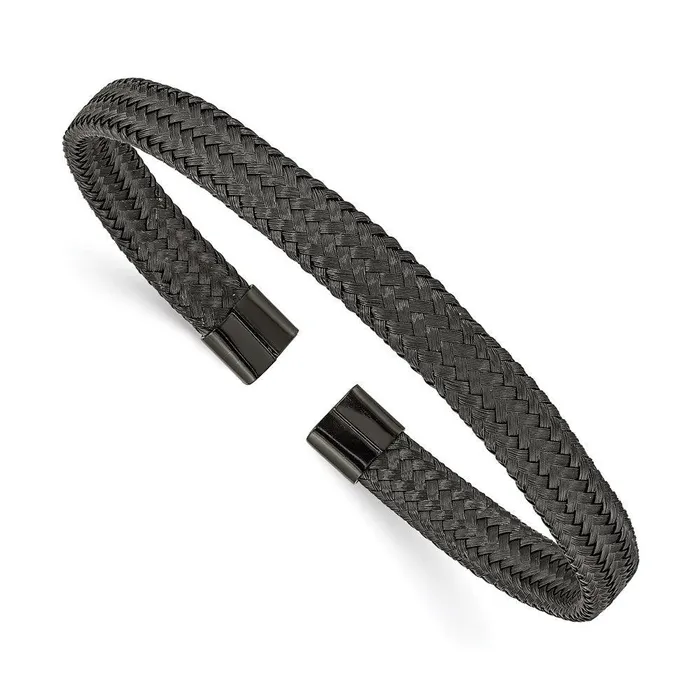 Bracelets Chisel Stainless Steel Polished Black IPplated 600mm Mesh Wire Cuff Bangle Bracelets Chisel Stainless Steel Polished Black IPplated 600mm Mesh Wire Cuff Bangle