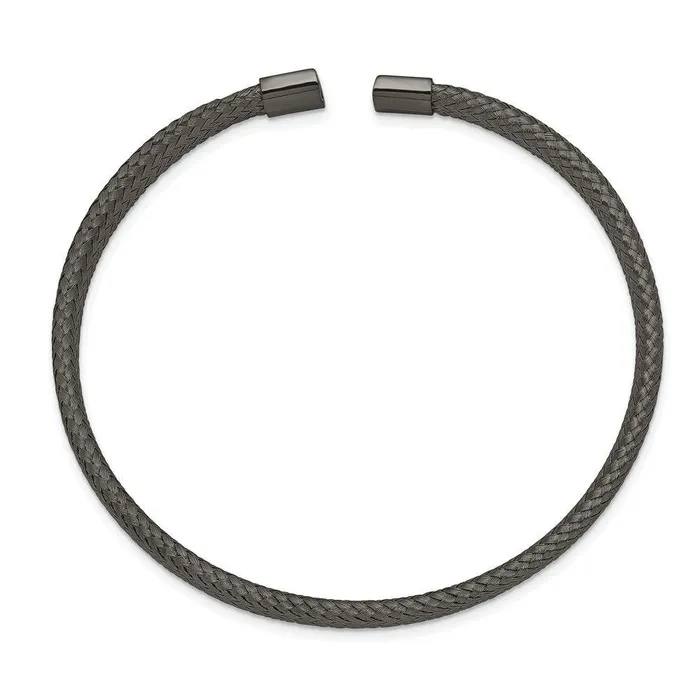 Bracelets Chisel Stainless Steel Polished Black IPplated 600mm Mesh Wire Cuff Bangle Bracelets Chisel Stainless Steel Polished Black IPplated 600mm Mesh Wire Cuff Bangle