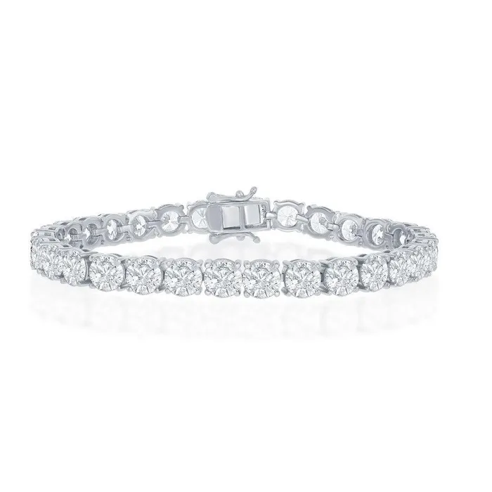 Bracelets Classic Sterling Silver 6mm ProngSet Round CZ Tennis Bracelet 75 Bracelets Classic Sterling Silver 6mm ProngSet Round CZ Tennis Bracelet 75