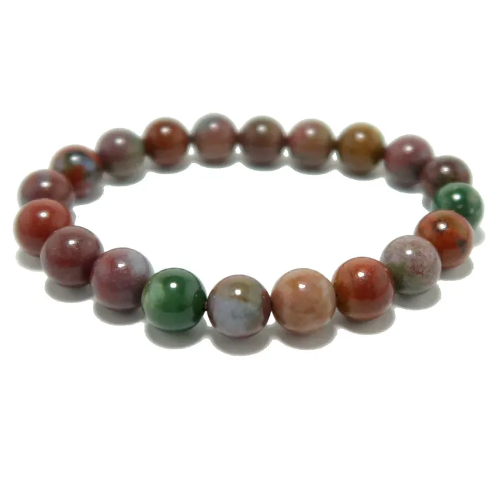 Bracelets Fancy Jasper Bracelet Fine Feelings Stone Satin Crystals