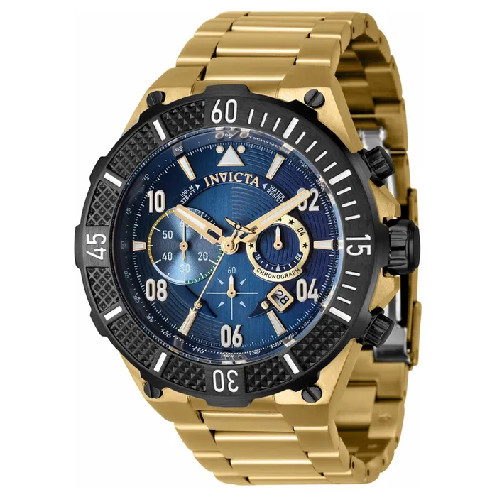 Bracelets Invicta Invicta Mens Chronograph Watch Aviator Blue Dial Yellow Gold Bracelet 40508 Bracelets Invicta Invicta Mens Chronograph Watch Aviator Blue Dial Yellow Gold Bracelet 40508