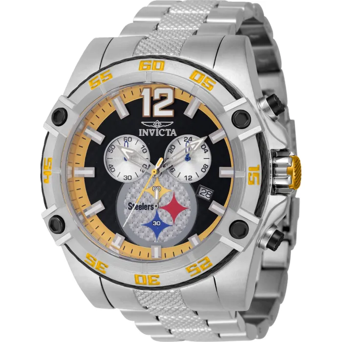 Bracelets Invicta Mens Watch NFL Pittsburgh Steelers Chrono Silver Steel Bracelet 45414 Invicta Bracelets Invicta Mens Watch NFL Pittsburgh Steelers Chrono Silver Steel Bracelet 45414 Invicta