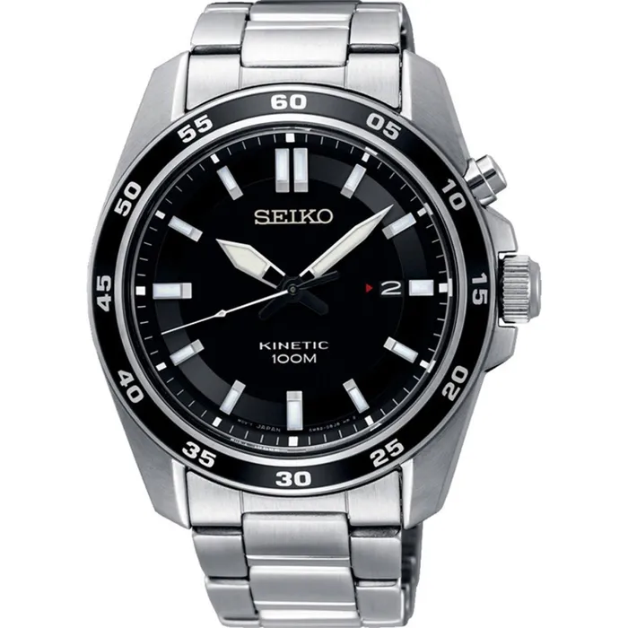 Bracelets SEIKO Seiko Mens Watch Kinetic Black Dial Silver Stainless Steel Bracelet Date SKA785 Bracelets SEIKO Seiko Mens Watch Kinetic Black Dial Silver Stainless Steel Bracelet Date SKA785