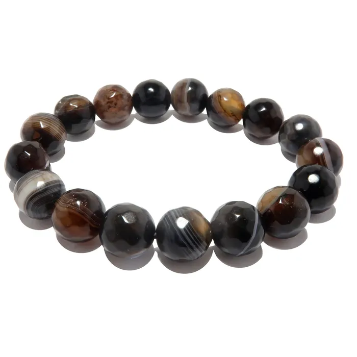 Brown Coffee Agate Bracelet Faceted Success Satin Crystals Bracelets