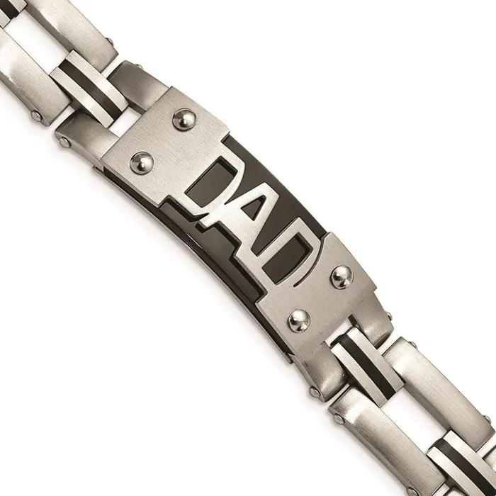 Chisel Bracelets Stainless Steel Brushed and Polished Black IPplated DAD 9in Bracelet Chisel Bracelets Stainless Steel Brushed and Polished Black IPplated DAD 9in Bracelet