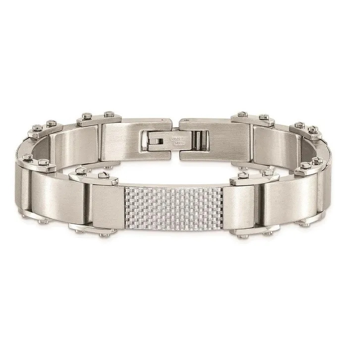 Chisel Bracelets Stainless Steel Polished wSolid Grey Carbon Fiber 9in Bracelet Chisel Bracelets Stainless Steel Polished wSolid Grey Carbon Fiber 9in Bracelet