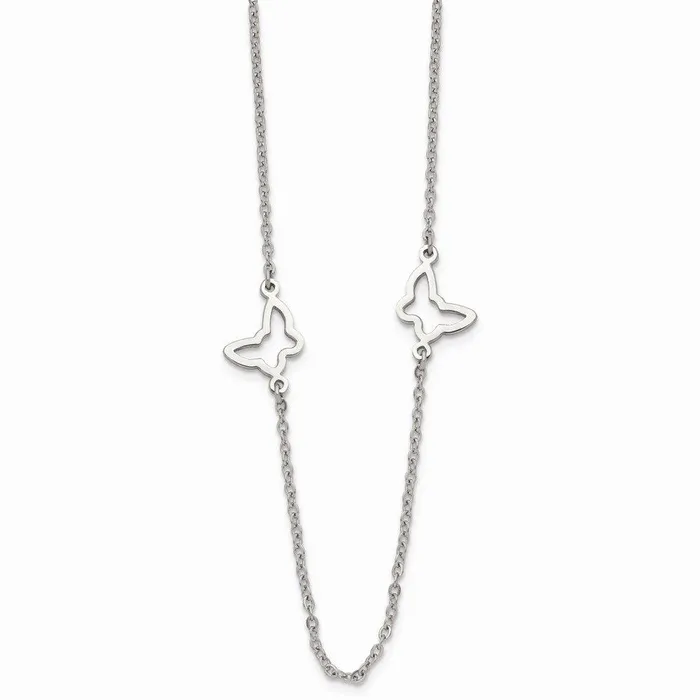 Chisel Necklaces Stainless Steel Butterfly Necklace Chisel Necklaces Stainless Steel Butterfly Necklace