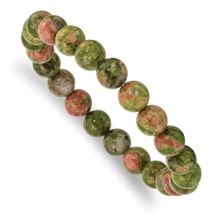 Chisel Unakite Agate Beaded Stretch Bracelet Bracelets