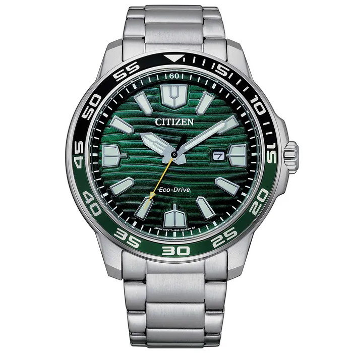 Citizen Mens Watch EcoDrive Green Dial Silver Tone Steel Bracelet AW152689X Citizen Bracelets Citizen Mens Watch EcoDrive Green Dial Silver Tone Steel Bracelet AW152689X Citizen Bracelets