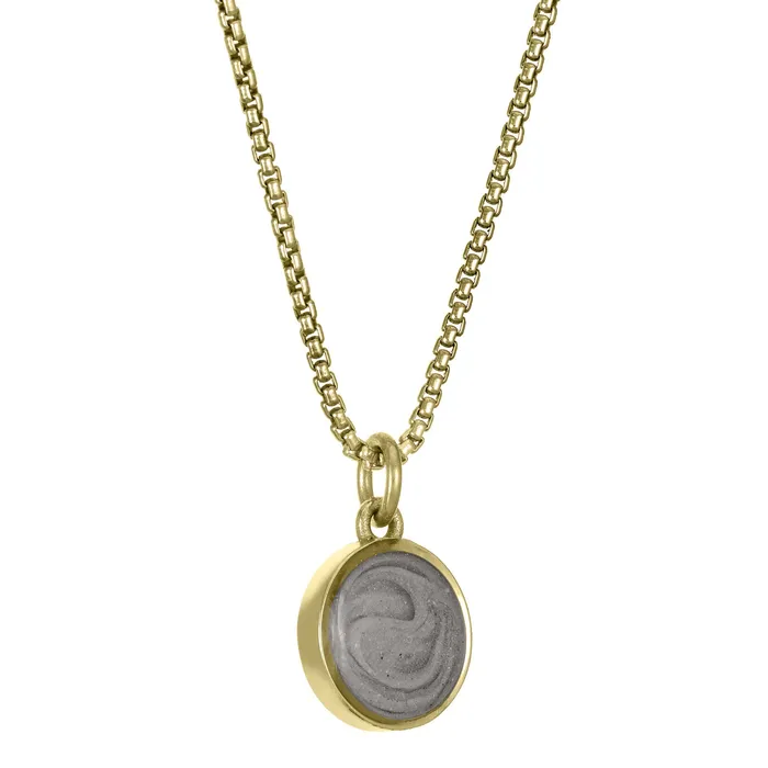 closebymejewelry 8mm Dome Cremation Necklace in 14K Yellow Gold Necklaces