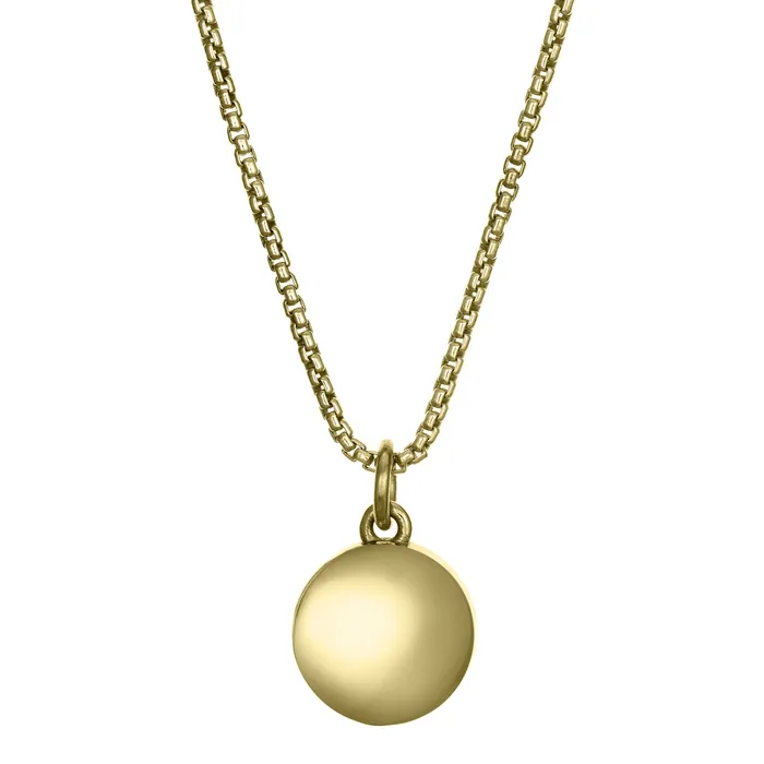 closebymejewelry 8mm Dome Cremation Necklace in 14K Yellow Gold Necklaces