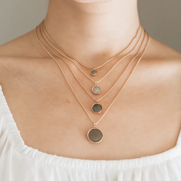 closebymejewelry 8mm Dome Cremation Necklace in 14K Yellow Gold Necklaces
