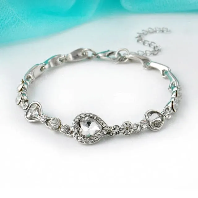 Divine Inspiration Styles Bracelets ILOVELIFE Womens Fine Fashion Ocean Heart Crystal Rhinestone Bracelet Jewelry