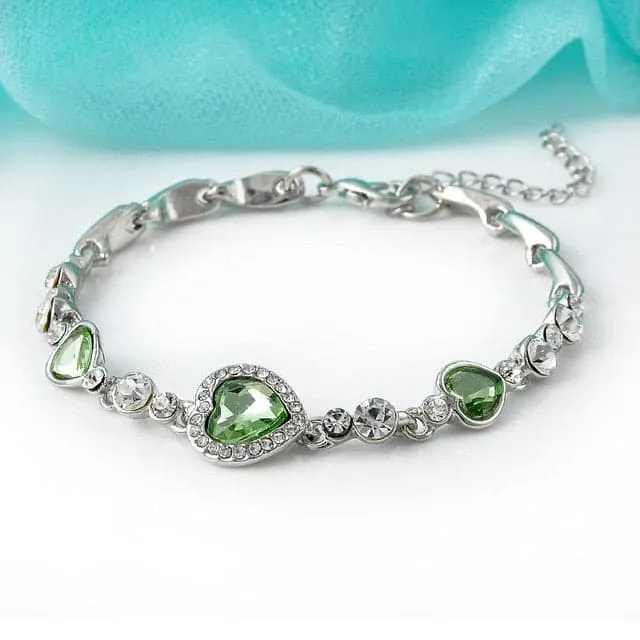Divine Inspiration Styles Bracelets ILOVELIFE Womens Fine Fashion Ocean Heart Crystal Rhinestone Bracelet Jewelry