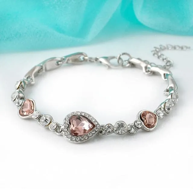 Divine Inspiration Styles Bracelets ILOVELIFE Womens Fine Fashion Ocean Heart Crystal Rhinestone Bracelet Jewelry