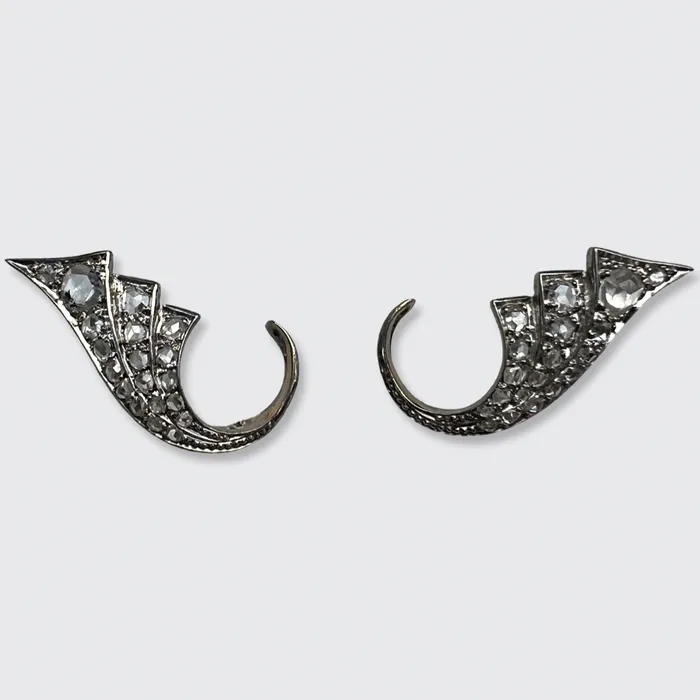 Earrings 21stfinds Retro RoseCut Diamond Wing Ear Clips Earrings 21stfinds Retro RoseCut Diamond Wing Ear Clips