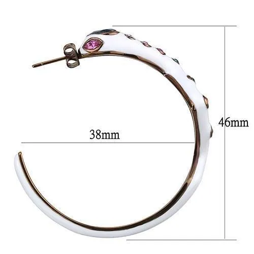 Earrings Alamode TK2729 IP Coffee light Stainless Steel Earrings with Top Grade Crystal in Multi Color