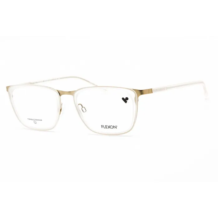 Earrings Flexon Mens Eyeglasses Matte CrystalGold Rectangular Frame FLEXON E1139 971 Flexon