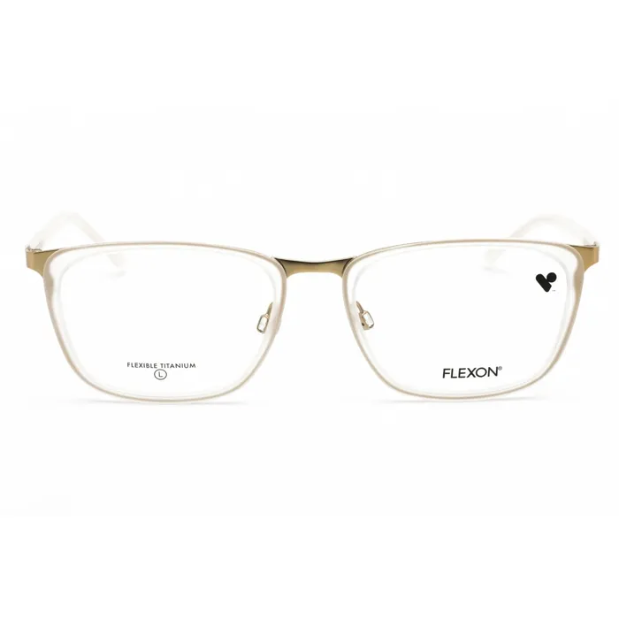 Earrings Flexon Mens Eyeglasses Matte CrystalGold Rectangular Frame FLEXON E1139 971 Flexon